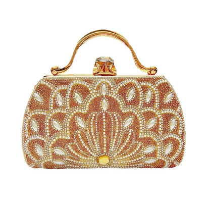 Buycenter Women's Rhinestone Handbag - Solid Color, Stylish Clutch Bag - Buy Center