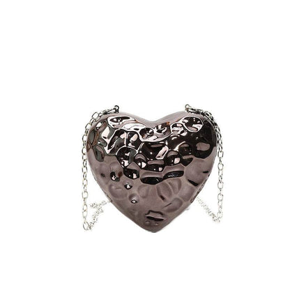 Buycenter Heart-Shaped Acrylic Messenger Bag - Shiny & Trendy Crossbody - Buy Center