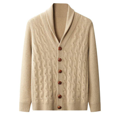 Men's Thickened Twisted Collar Coat - Casual Winter Knitwear for Style - Buy Center