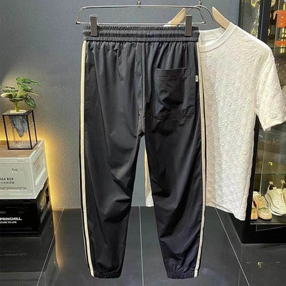 Men's Ice Silk Outdoor Sports Pants - Lightweight, Embroidered, Mid Waist - Buy Center