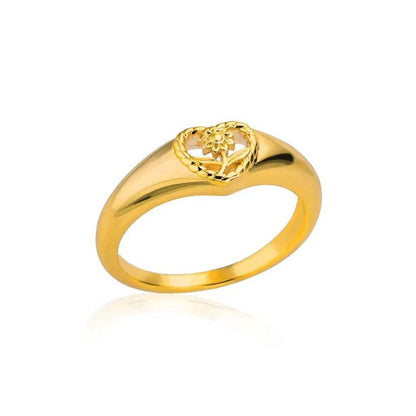 Buy Center Heart-Shaped Sunflower Ring - Hollow Out Design for Women - Buy Center
