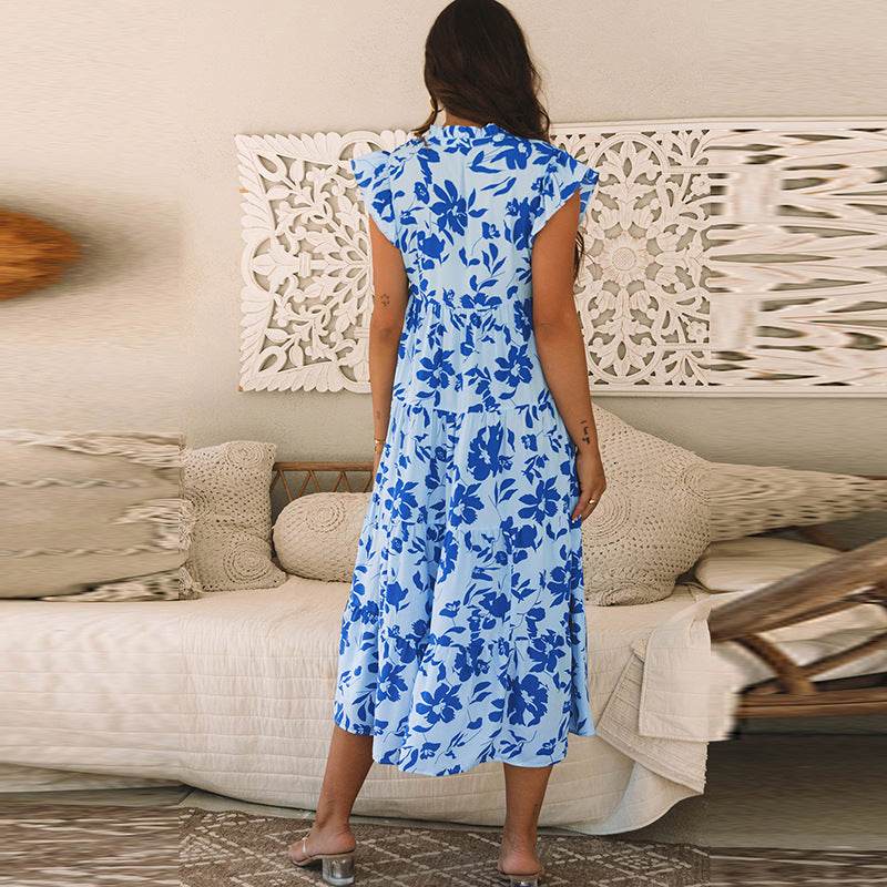 Buycenter Women's Floral Ruffle Sleeve Dress - Sweet Style & Fresh Look - Buy Center