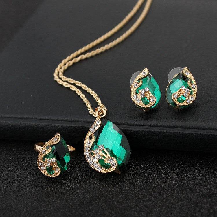 Buy Center Geometric Gem Earrings & Necklace Jewelry Set for Women - Buy Center