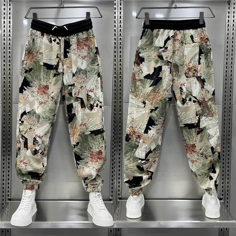 Casual Thin Drape Pants - Breathable Korean Style Striped Design - Buy Center