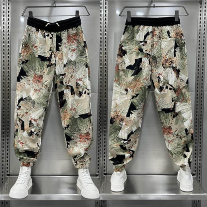 Casual Thin Drape Pants - Breathable Korean Style Striped Design - Buy Center