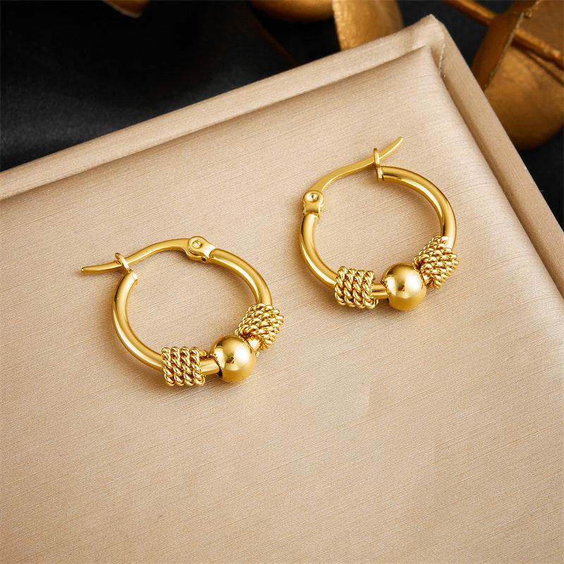 Stylish Round Geometric Beaded Earrings - Retro Minimalism for Women - Buy Center