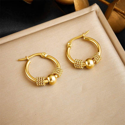 Stylish Round Geometric Beaded Earrings - Retro Minimalism for Women - Buy Center