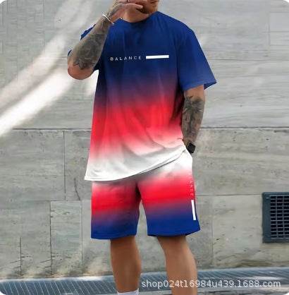 Casual Sports Short Sleeve Set for Men - Lightweight & Breathable Summer Comfort - Buy Center