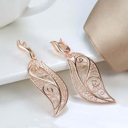 Women’s Retro Hollow Earrings - Rose Gold Geometric Fashion Jewelry - Buy Center