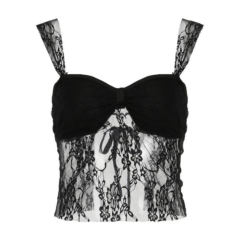 Buycenter Sweetheart Backless Lace Vest - Slim Fit Fashion Blazer - Buy Center