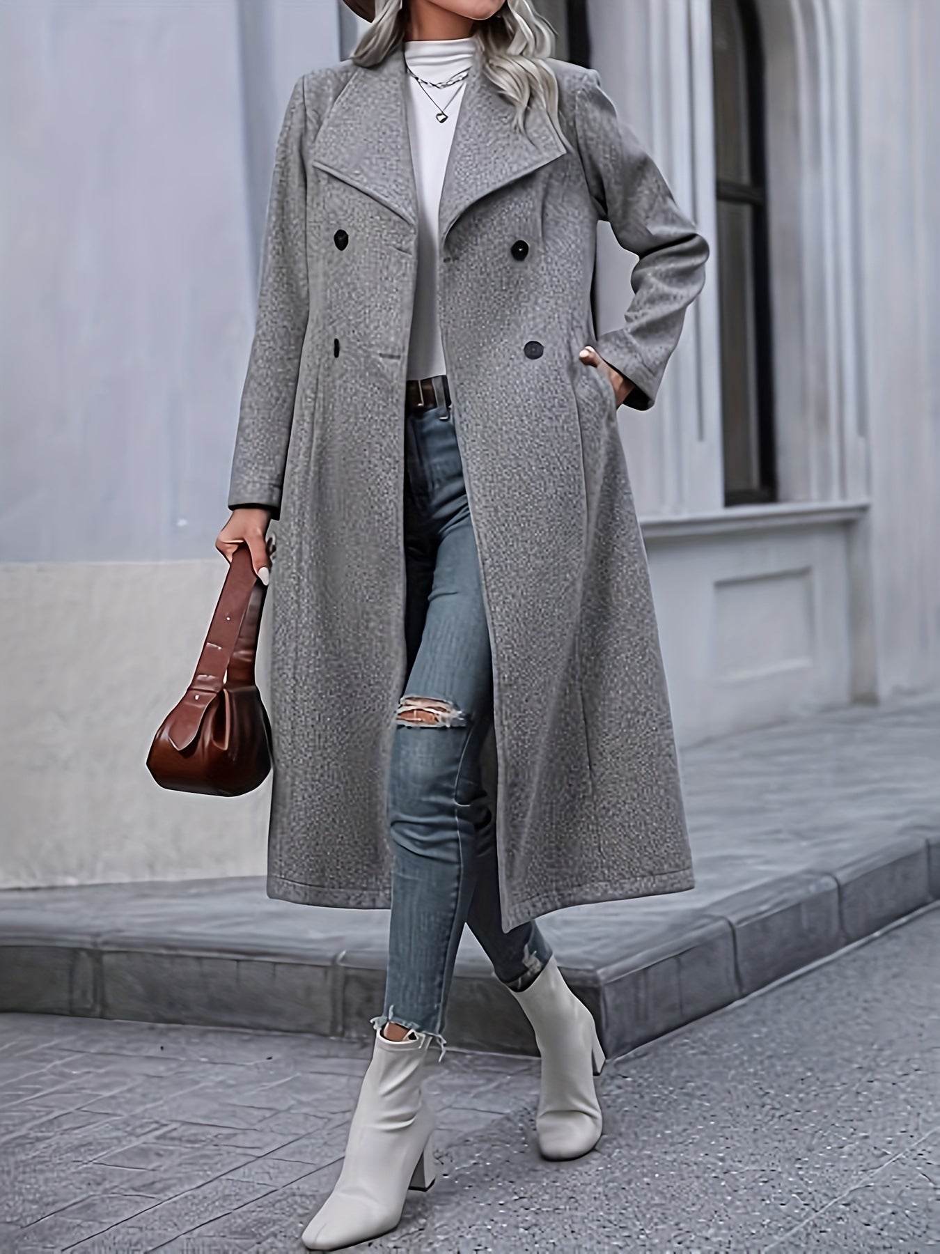Buycenter Lady Temperamental Overknee Coat - Elegant Trench for Women - Buy Center