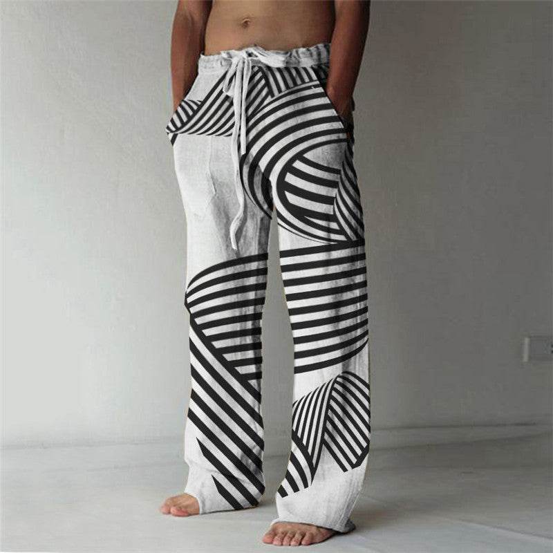 Men's Summer Beach Trousers - Stylish Geometric Patterns for Casual Comfort - Buy Center