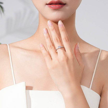 Buy Center Heart-Shaped Zircon Ring - Stylish Silver for Women - Buy Center