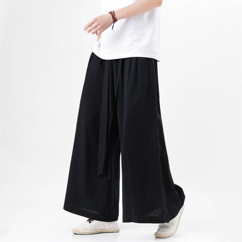 Men's Plus Size Cotton Linen Harem Trousers - Stylish Summer Comfort - Buy Center