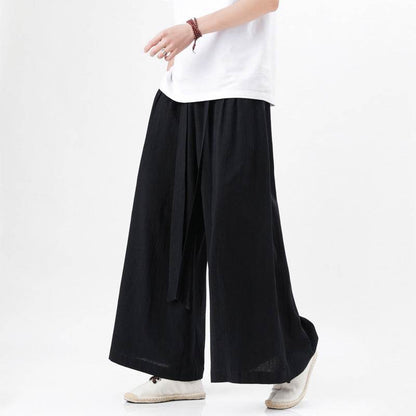 Men's Plus Size Cotton Linen Harem Trousers - Stylish Summer Comfort - Buy Center