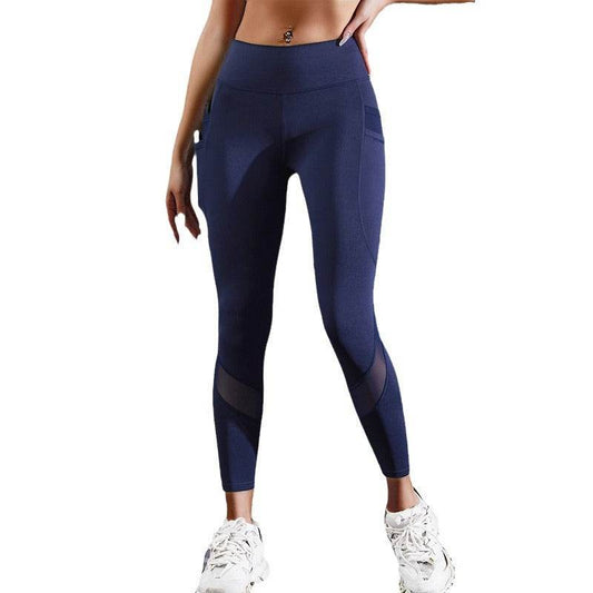 Women's Sports Yoga Leggings - Stylish Fitness Pants in Black & Navy - Buy Center