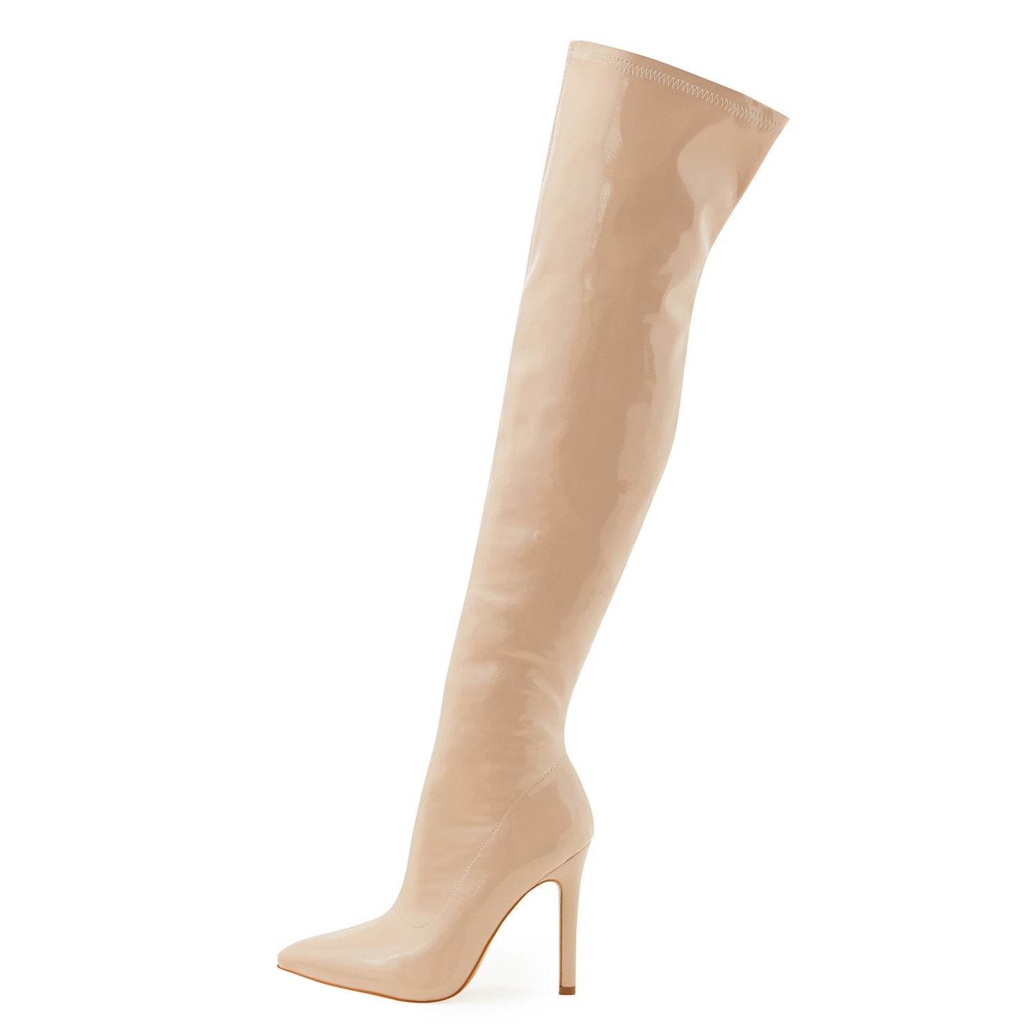 Buycenter Women's Over Knee Boots - Super High Stiletto Heels, Zipper Design - Buy Center