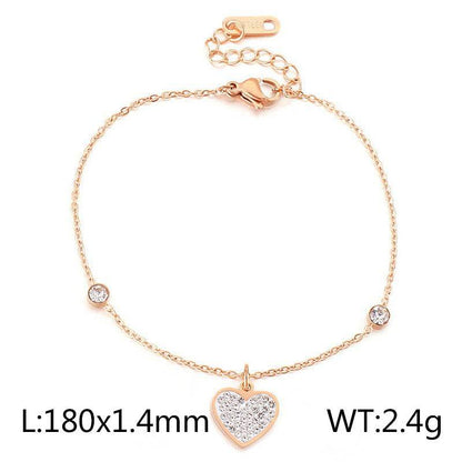 Buy Center Women's Love Heart Bracelet - Stylish Stainless Steel Design - Buy Center