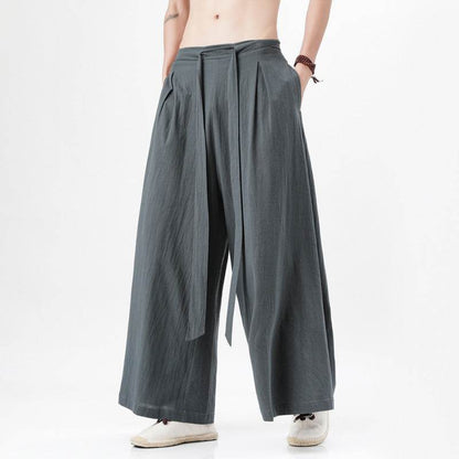 Men's Plus Size Cotton Linen Harem Trousers - Stylish Summer Comfort - Buy Center
