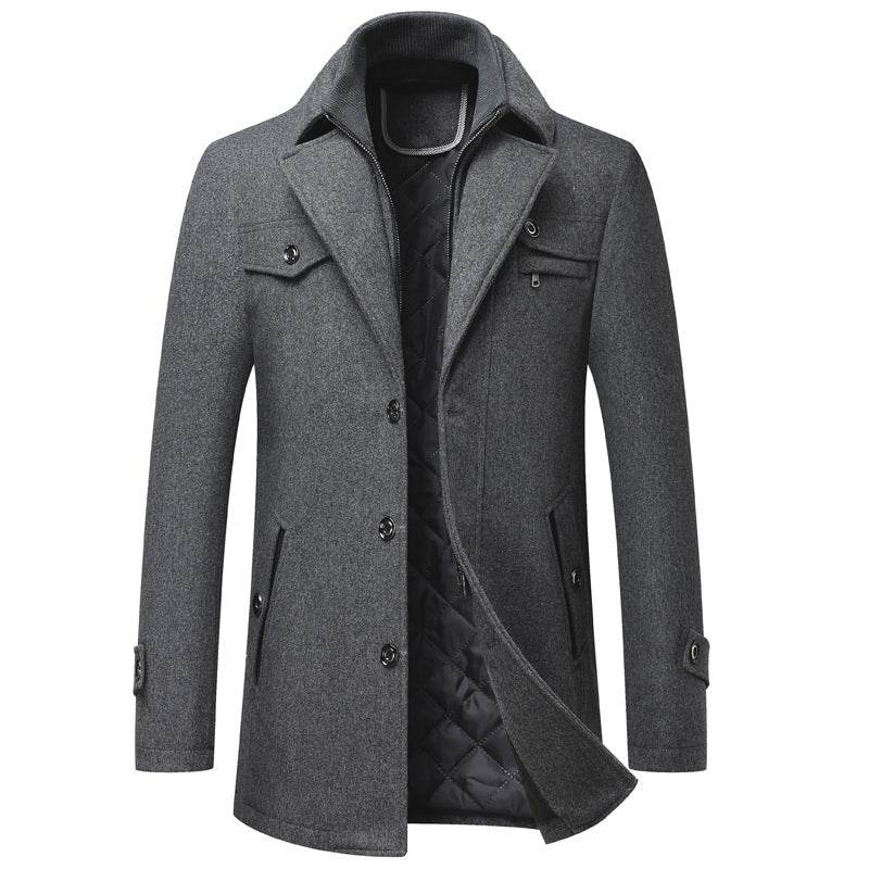 Men's Thickened Wool Overcoat Jacket - Stylish & Warm Winter Trench - Buy Center