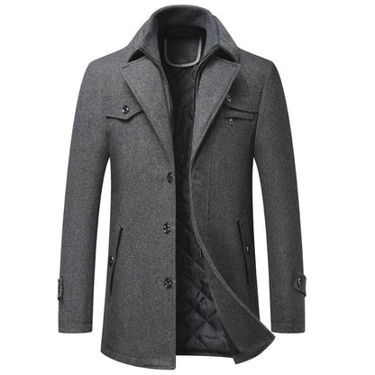 Men's Thickened Wool Overcoat Jacket - Stylish & Warm Winter Trench - Buy Center