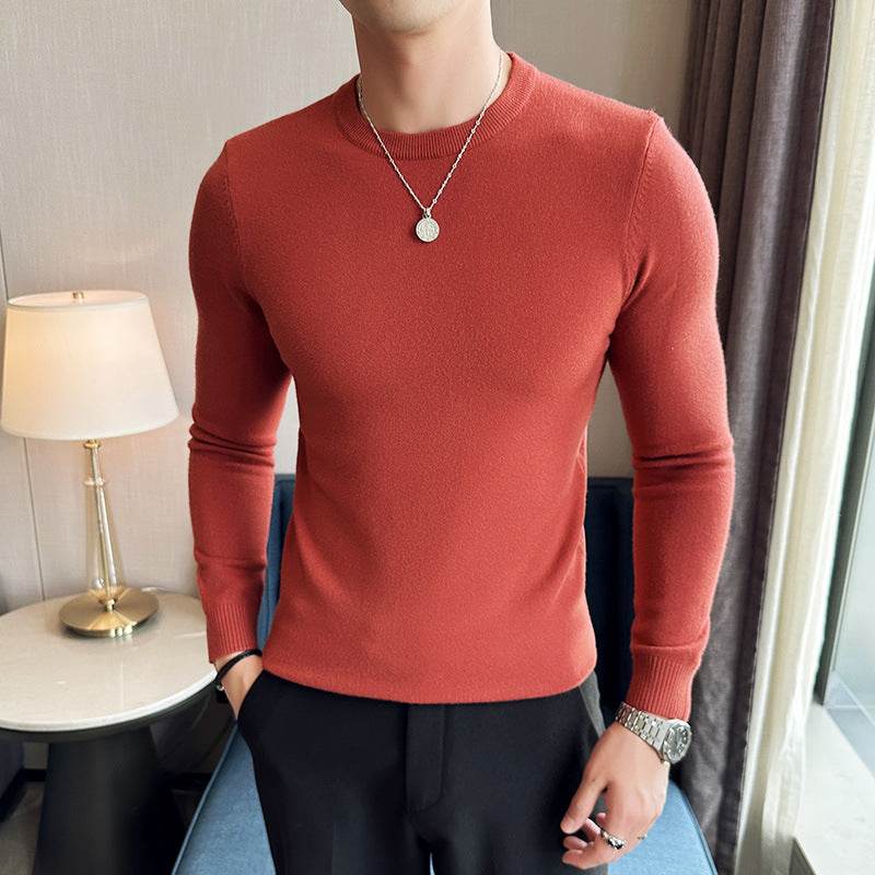 Modal Anti-Pilling Round Neck Sweater for Men - Slim Fit, Work Ready - Buy Center