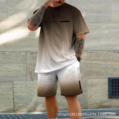 Casual Sports Short Sleeve Set for Men - Lightweight & Breathable Summer Comfort - Buy Center