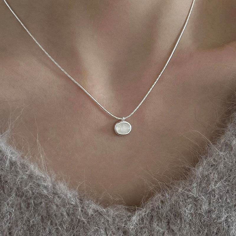 Black Agate Oval Necklace - Elegant 925 Silver Jewelry for Women - Buy Center