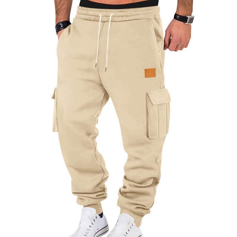 Men's Multi-pocket Cargo Sweatpants - Comfortable Solid Color Options - Buy Center
