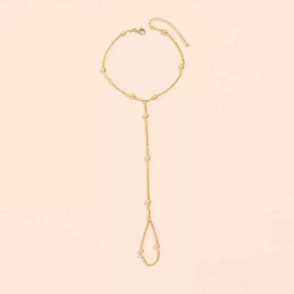 Buy Center Vintage Chain Finger Bracelet - Stylish Gold U-Shaped Design - Buy Center