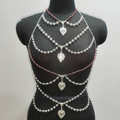 Multi-Layer Necklace & Bracelet Set - Elegant Stainless Steel Love Pendant - Buy Center