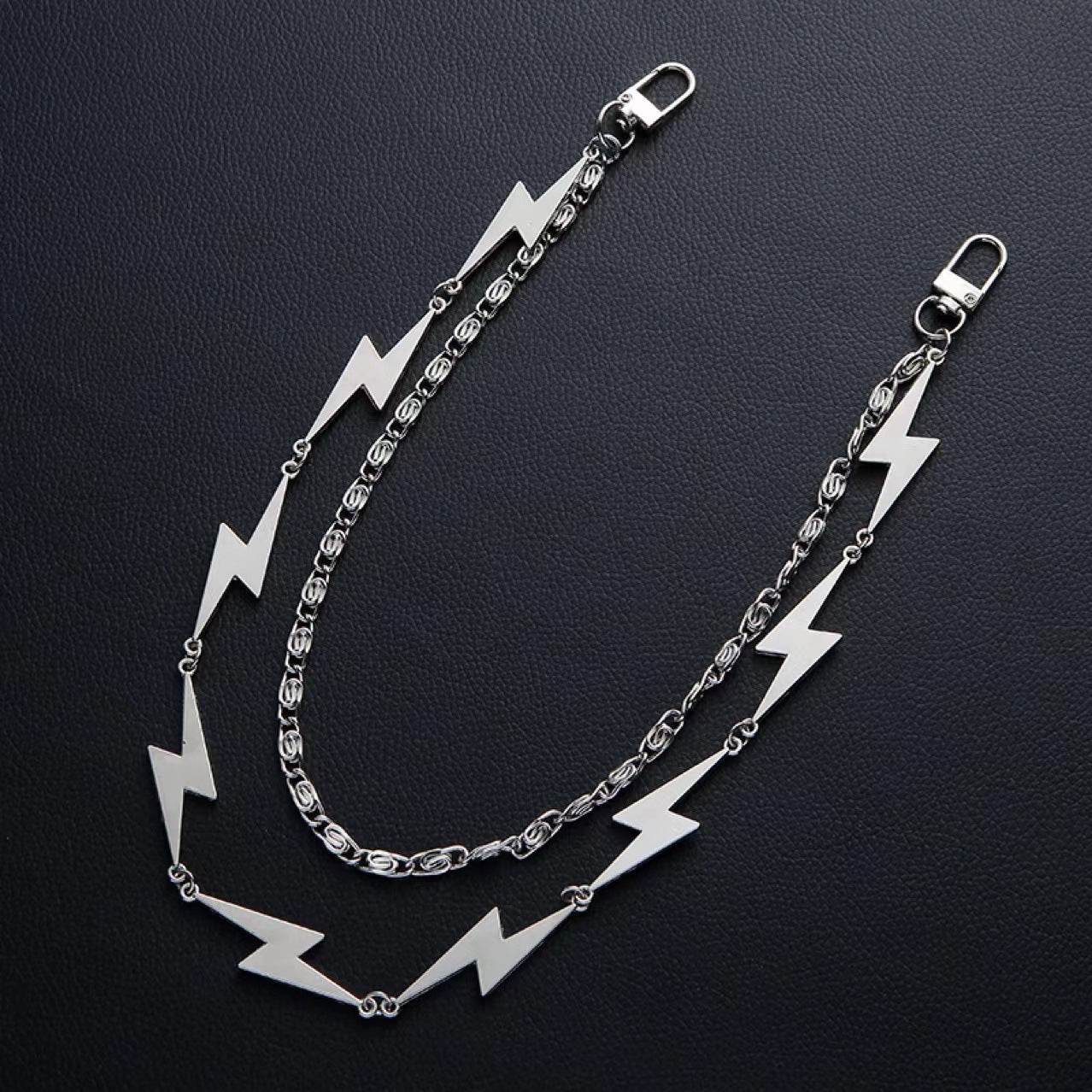 Buycenter Alloy Waist Chain - Lightning Zipper Punk Body Jewelry - Buy Center