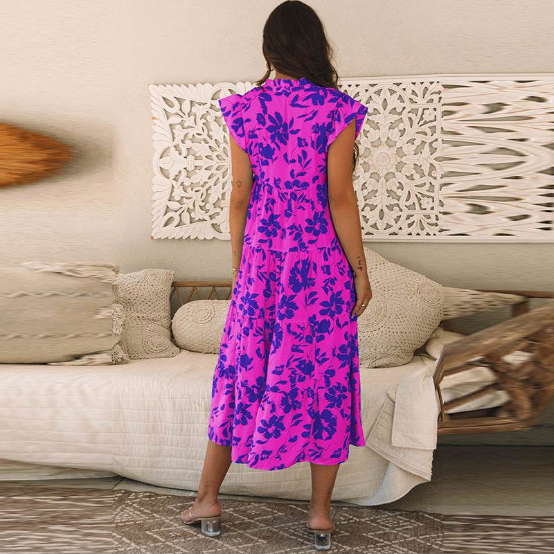 Buycenter Women's Floral Ruffle Sleeve Dress - Sweet Style & Fresh Look - Buy Center