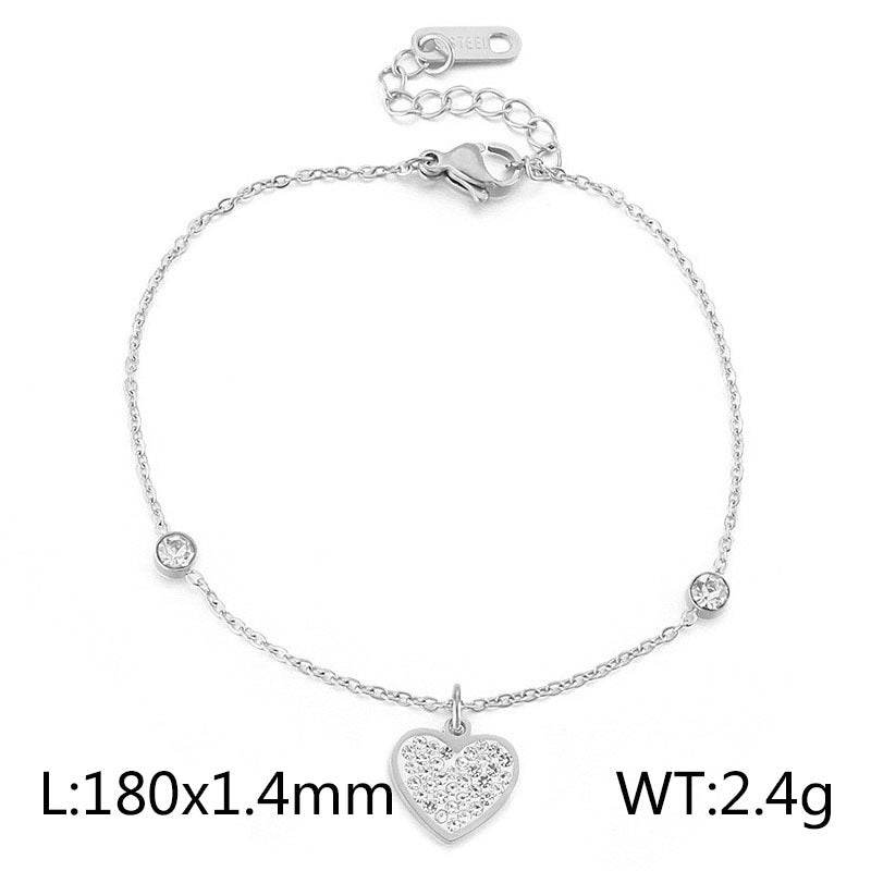 Buy Center Women's Love Heart Bracelet - Stylish Stainless Steel Design - Buy Center