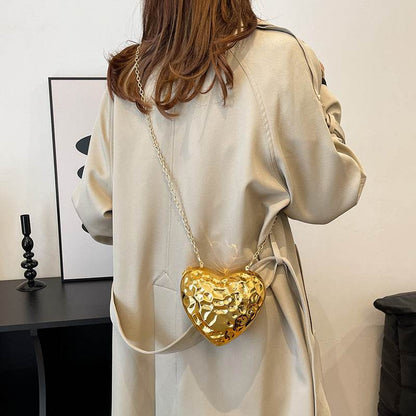 Buycenter Heart-Shaped Acrylic Messenger Bag - Shiny & Trendy Crossbody - Buy Center