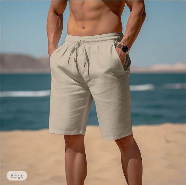 Breathable Drawstring Waist Shorts for Men - Multi-Pocket Casual Style - Buy Center