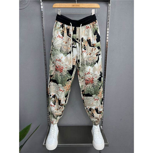 Casual Thin Drape Pants - Breathable Korean Style Striped Design - Buy Center