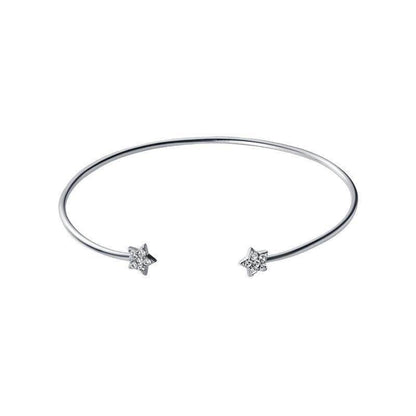 Buycenter S925 Silver Bracelet - Korean Style with Rhinestone Star - Buy Center