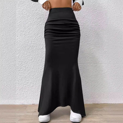 Buycenter Fishtail Skirt - Knitted Solid Color for Street Hipster Style - Buy Center