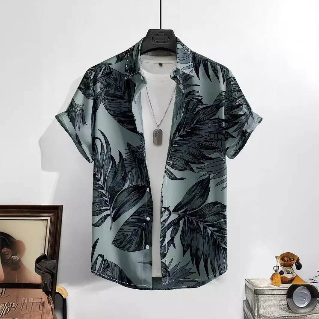 Men's Casual Loose 3D Printed Striped Shirt - Lightweight & Comfortable Fit - Buy Center