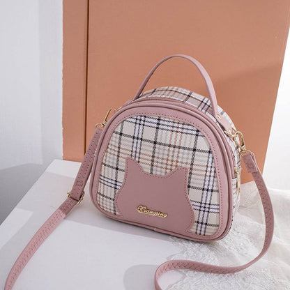 Women's Cat Pattern Shoulder Bag - Stylish Checks, Chic Colors 2025 - Buy Center