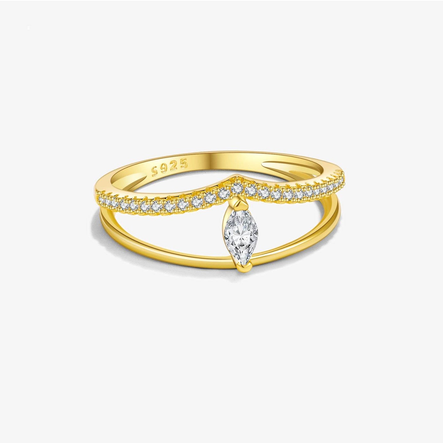 Buy Center Trendy Zircon Twin Ring - Affordable Luxury for Women - Buy Center