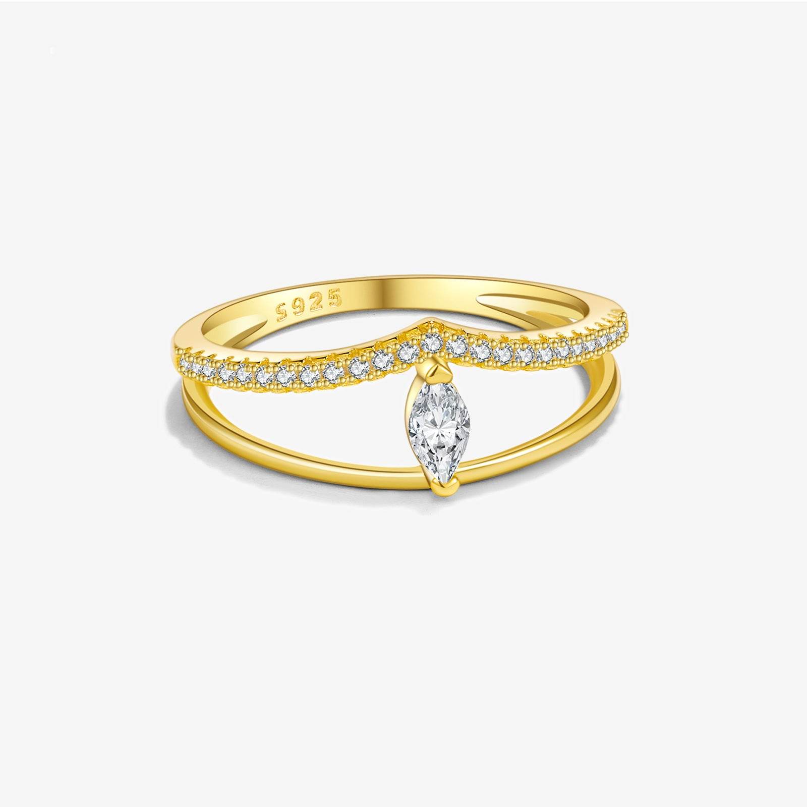 Buy Center Trendy Zircon Twin Ring - Affordable Luxury for Women - Buy Center