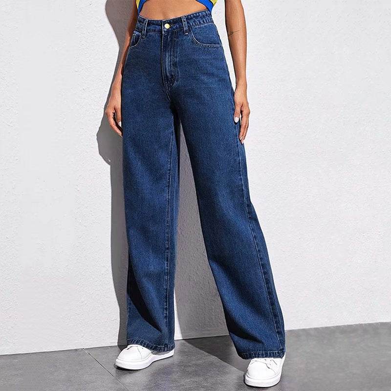 High Waist Wide Leg Jeans - Casual Slim Fit for Retro Style 2025 - Buy Center