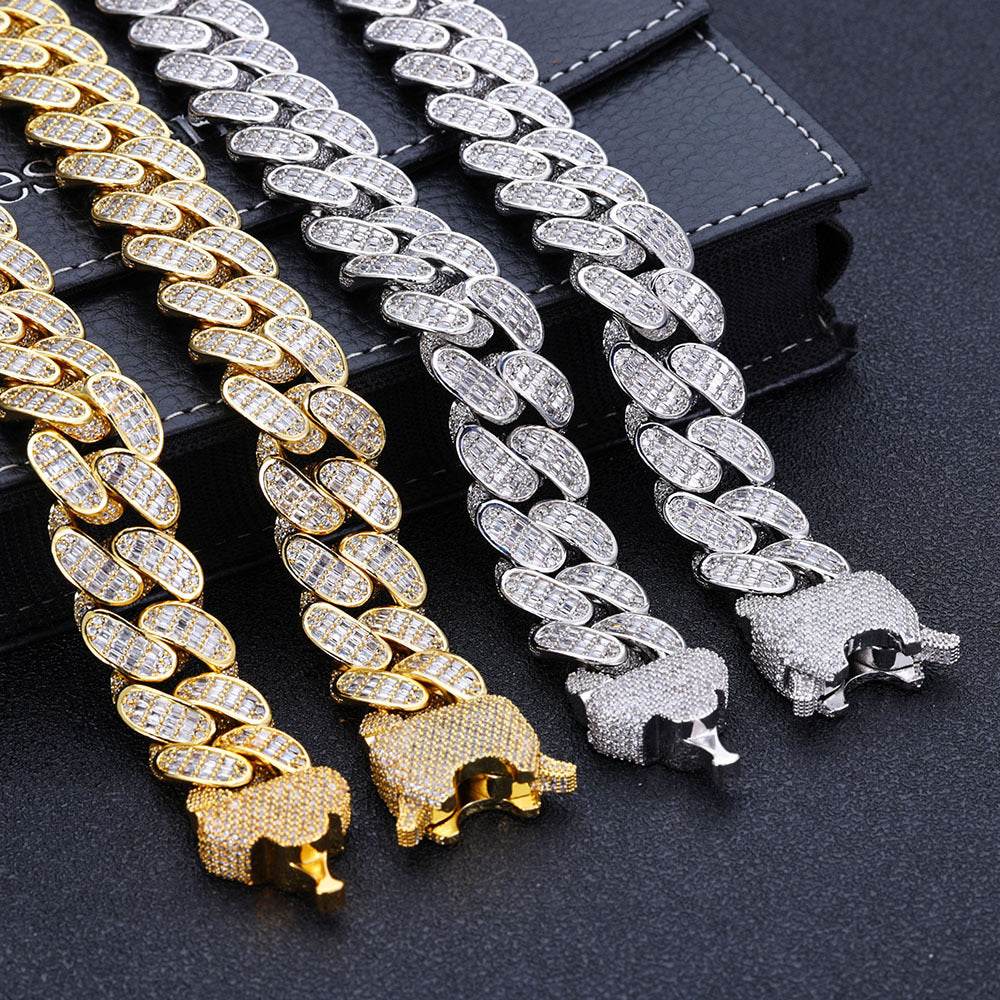 Buycenter Three Rows T Square Cuban Link Chain - Gold & Platinum Options - Buy Center