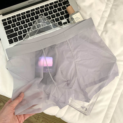 Men's Seamless Ultra-Thin Boxers - 20D Ice Silk, Quick-Drying Comfort - Buy Center