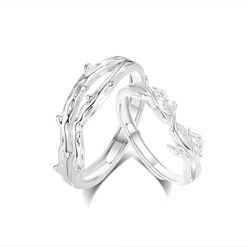 Buycenter S999 Sterling Silver Couple Rings - Adjustable Luxurious Design - Buy Center