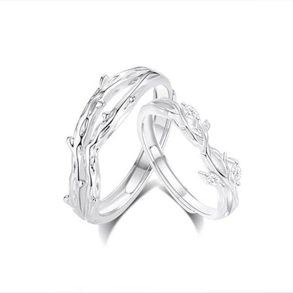 Buycenter S999 Sterling Silver Couple Rings - Adjustable Luxurious Design - Buy Center