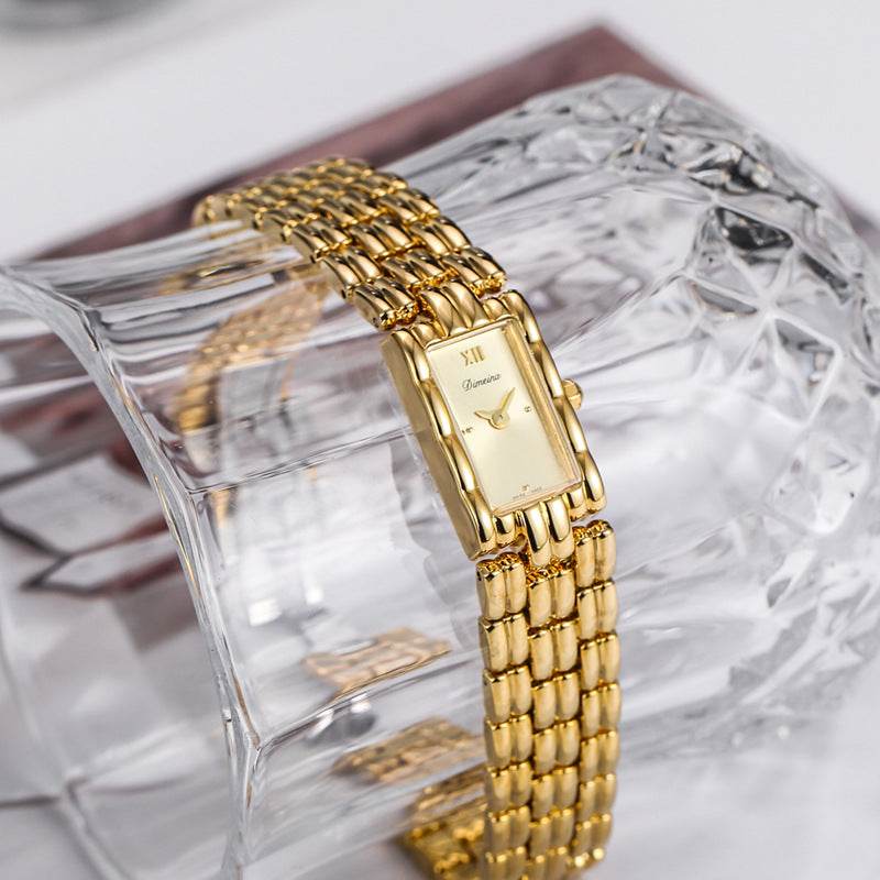 Simple Fashion Square Steel Watch - Elegant Gold & White Design 2025 - Buy Center