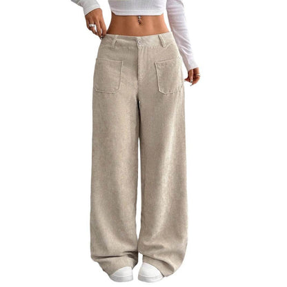 Loose Solid Color Wide Leg Pants - Trendy Pocket Design for Style - Buy Center